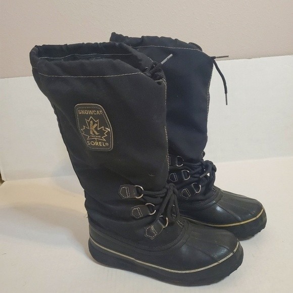 Sorel Black Canada Snowcat winter insulate Tall Boots with lace up closure boots - Picture 2 of 11